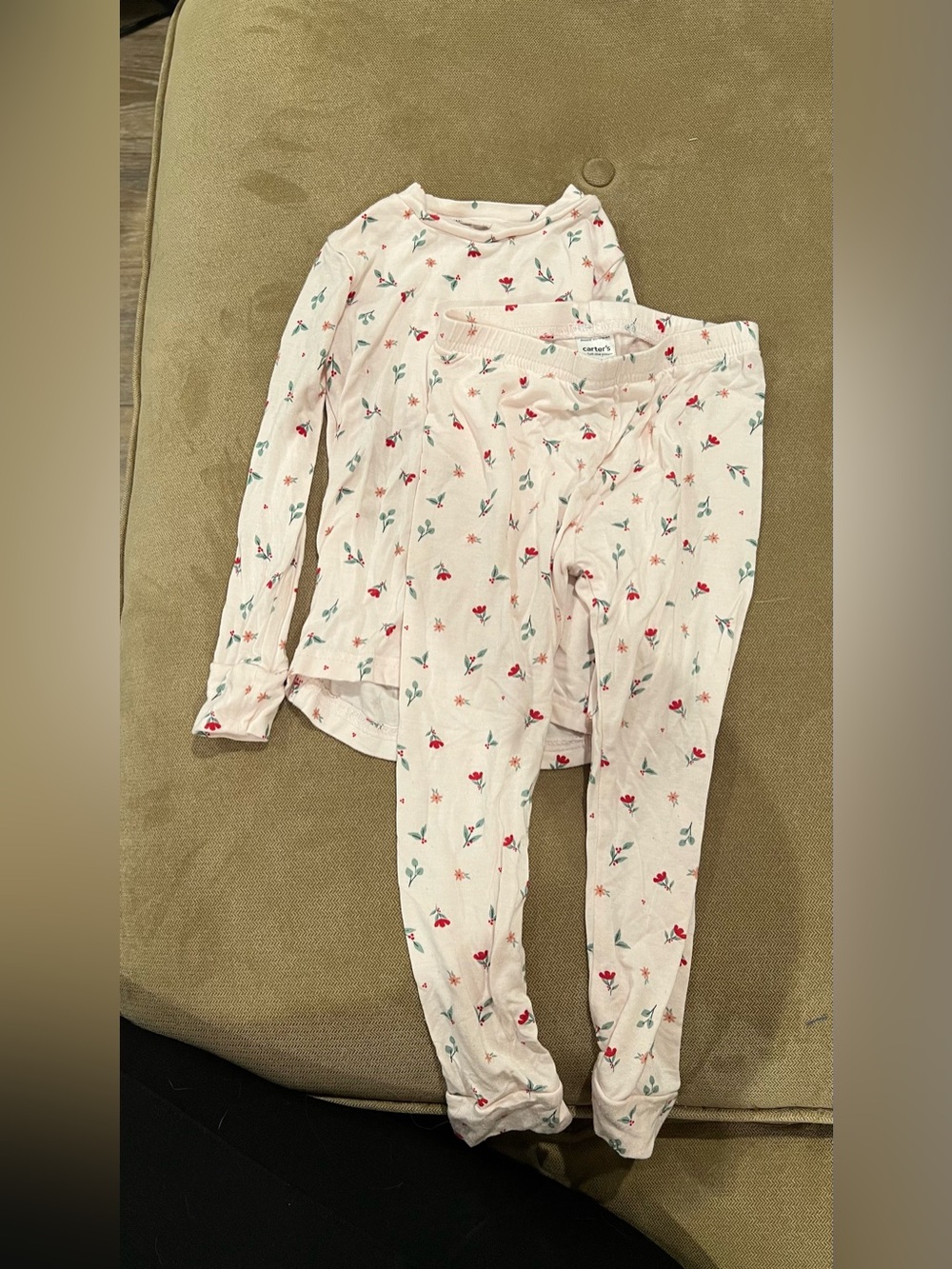 Carter's Light Pink Floral Two-Piece Pajama Set